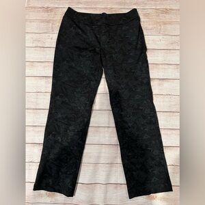INSIGHT Women's Stretch Pull On Black Floral Print Pants Sz  12